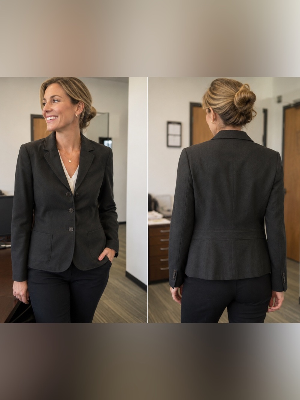 Brooks Brothers 346 Milano Fit Charcoal Women's Blazer NWT